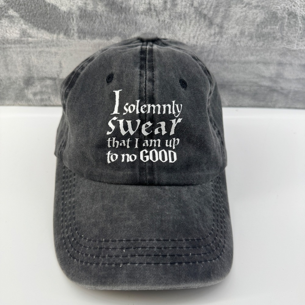 Harry Potter Marauders Map Quote Baseball Cap Hat Washed Black Cotton Adjustable
